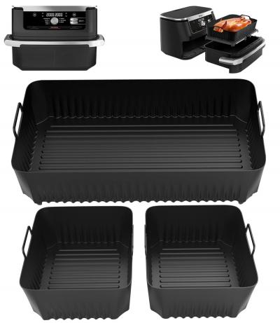 5,2 L x 2   10,4 L 3Pcs Moule Silicone Air Fryer Noir