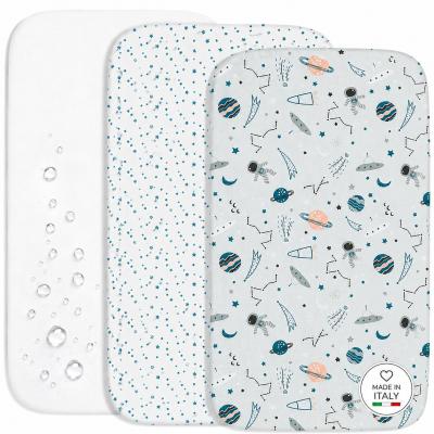75x35 cm Cosmos Lot de 3 Draps Housse B�b� en Coton Doux
