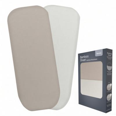Drap Housse B�b� en Bambou 70x28 cm Lot de 2 Blanc Cass� Beige Draps Linge