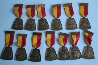 Lot of Firefighter Badges Geneva Switzerland 1975 - 1993 (47243)