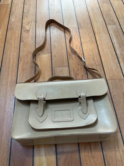 Sacoche - cartable cuir lisse beige Cambridge Satchel