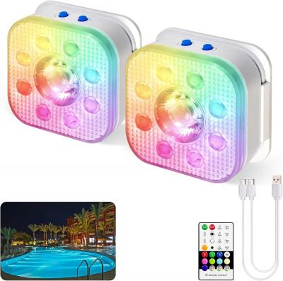 Lumi�re Piscine Lot de 2 Lampes LED Submersibles Rechargeables �tanches IP68