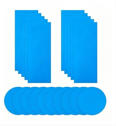 Rustine Piscine Kit de R�paration Patchs Rectangles   Ronds Bleu 20 Pi�ces