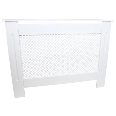 Cache Radiateur en MDF Blanc � Motif Grillag� 115 cm x 82 x 18,8 cm