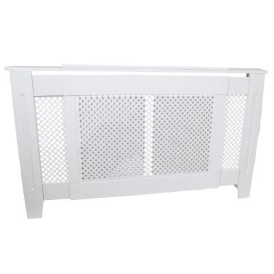 Cache Radiateur en MDF Blanc � Motif Grillag� Ajustable de 140 � 192 cm