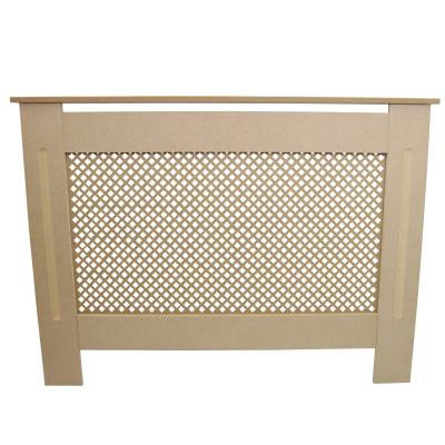 Cache Radiateur en MDF Naturel � Motif Grillag� 115 cm x 82 x 18,8 cm