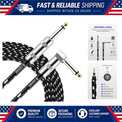 Donner Guitar Cable 10 ft Right Angle 1-4 Instrument Cord for Electric Guitar