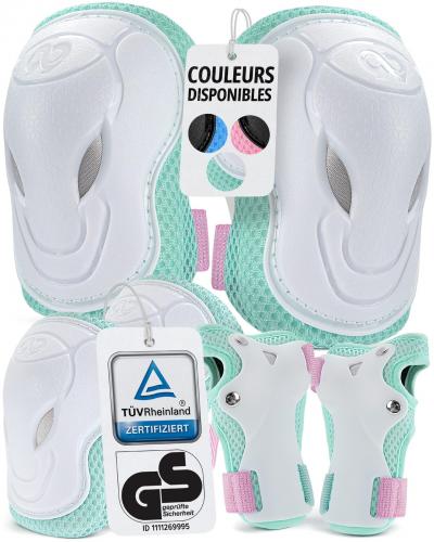 Protection Velo Enfant 3 Ans Roller Rose Blanc Bleu Plastique 679318 6 Pi�ces