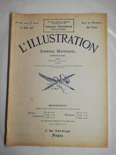 N52 L'illustration journal Universel N�3773 26 juin 1915 jour de bataille Arras