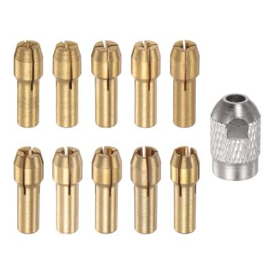 11pcs Laiton Pince 0,5 3,2 mm M7 Perceuse Mandrins Rotatif Outils 4,2 mm Tige