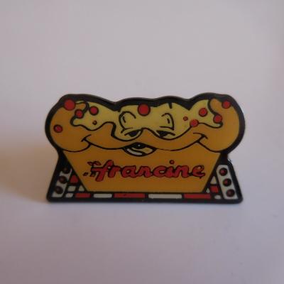 Vintage Enamelled Metal Pin Francine XXth Century Brand Flour France N5001