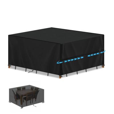 Housse Salon de Jardin Exterieur Protection Table Noir Coton