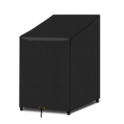 Housse de Chaise de Jardin Empilable Imperm�able Anti UV Noir Polyur�thane