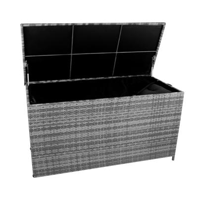 Coffre de Rangement 700 L Rotin Gris Doublure Imperm�able Ext�rieure Jardin