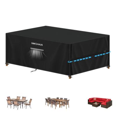 Housse Table de Jardin Salon Mobilier Noir Tissu Oxford
