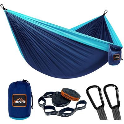 Hamac de Camping de Parachute 280 x 140 cm Bleu Marine Alliage d'Acier et Nylon