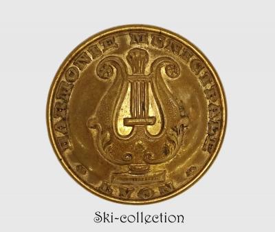 HARMONIE MUNICIPALE Button, LYON France, Circa 1870, 20 mm
