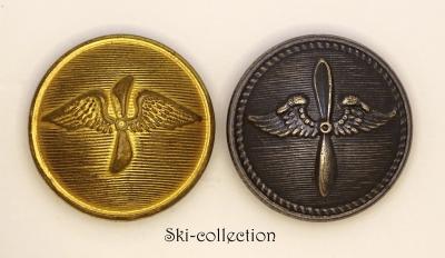 2 Buttons Of l'A�ronautique Militaire (1915 1923) France. WW1. 21 mm