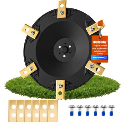 Plateau de Lame pour Robot Tondeuse � 6 Lames Disque Rotatif Compatible Noir