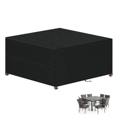 Housse Salon de Jardin Exterieur pour Mobilier Noir Tissu 220x220x85 cm
