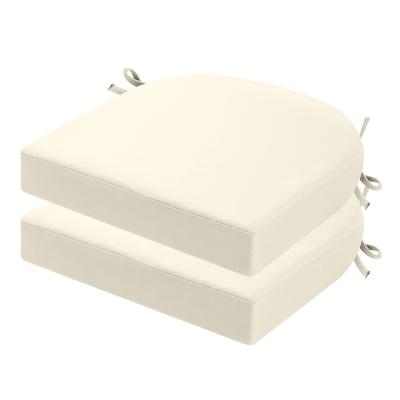 Coussins de Chaise de Jardin �pais avec Attaches 40 x 40 cm Beige Lot de 2