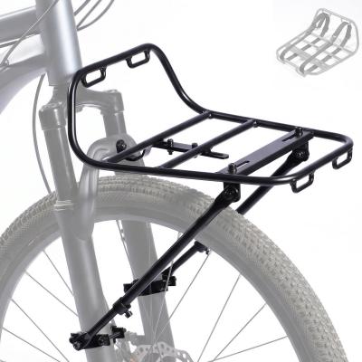 Porte Bagages Avant V�lo Support � Pizza en Aluminium avec Sangles Noir