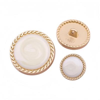 Boutons Vintage dor� pour Femmes D�coration de V�tements Blanc 10 Pi�ces