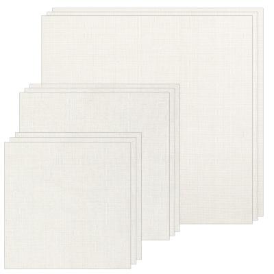 Carr�s de Tissu � Broder Pr�d�coup�s de 14 � 30 cm Beige Coton Lot de 9