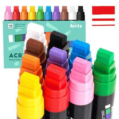 Marqueurs de Peinture Acrylique � Pointe Feutre de 15 mm Lot de 10