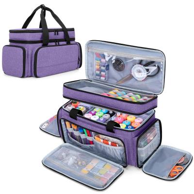 Grand Sac Organisateur de Couture � 2 Couches avec 5 S�parateurs Violet
