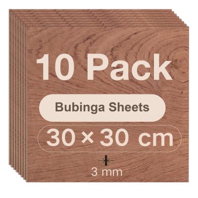 Contreplaqu� 3mm Bubinga Lot de 10 300 x300mm Planche Bois Brut Bouleau Panneau