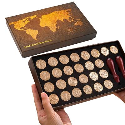 Kit de Timbre de Sceau de Cire 26 Lettre A Z Alphabet Cachet de Cachetage