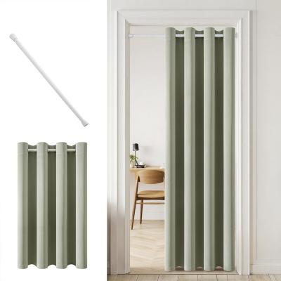 Rideau Porte Occultant Thermique  illets 1p L150 H200 Vert Sauge Panneaux