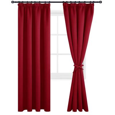 Rideau Noel Occultant avec Cravates 140x225 cm Rouge Thermique 2 Pi�ces