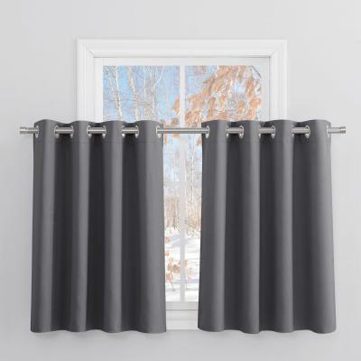 Rideauxs Occultant Court Rideau Thermique Unicolore Petit Draperies Gris