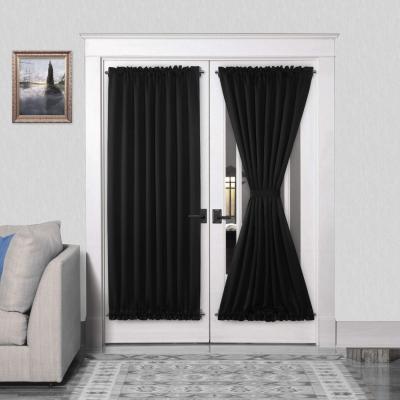 Rideau Occultant Thermique avec Passe Tringle pour Portes et Fen�tres Noir