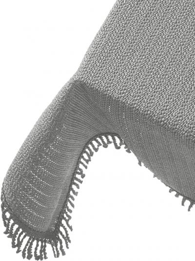 Nappe de Jardin 130x220 cm � Franges Ext�rieur Linge de Table Gris Clair