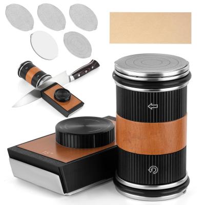 Noir Aiguiseur Couteau Roulants Cuisine Acier Inoxydable