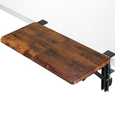 Bois Plateau d'Extension de Bureau Ergonomique Marron Acier Inoxydable 65x29 cm