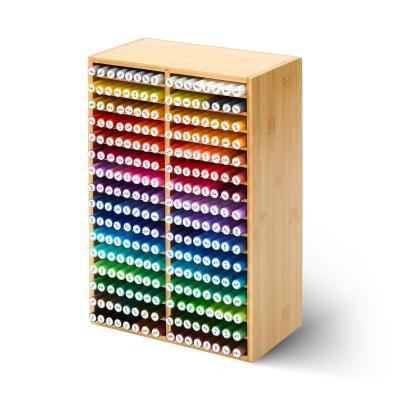Organisateur de Marqueurs en Bambou pour Bureau Rangement Naturel