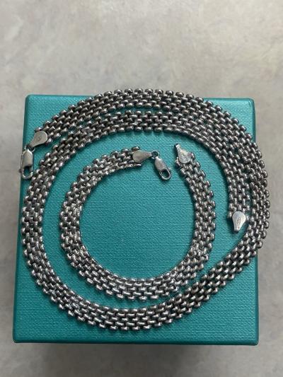 Collier cha�ne en argent sterling 925 et Bracelet Set