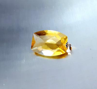 B�li�re en Or 18 Carats Beau Pendentif Citrine Bijou 18K 750 Grosse Pierre Jaune