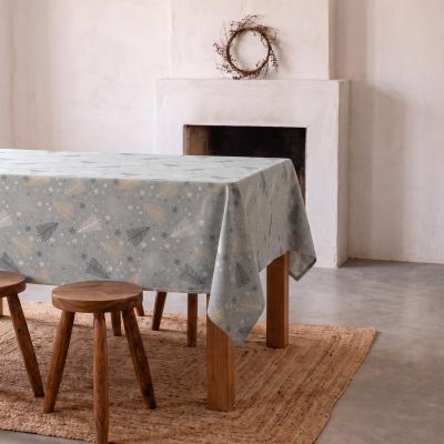 Nappe de No�l Jacquard Fil Dor� Table � Manger Rectangulaire D�coration Bleu