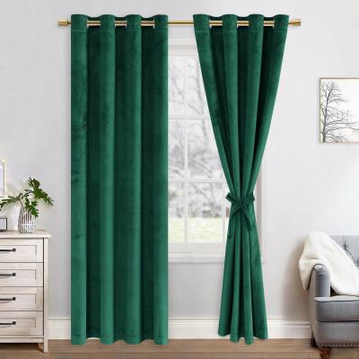D�corations de No�l Lot de 2 Rideaux Velours Occultants Doux Vert Fonc�