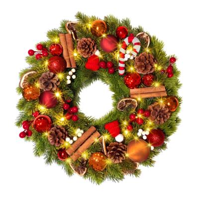 Fonction de Synchronisation Couronne de No�l 40cm8Modes Couronne D�coration