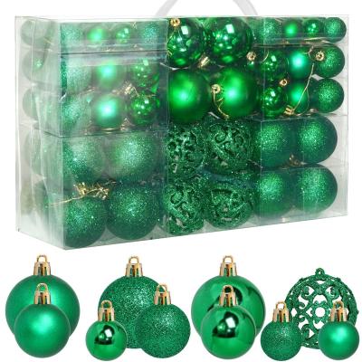 100 Boules de No�l Ensemble pour Sapin D�coration � Suspendre Vert Plastique