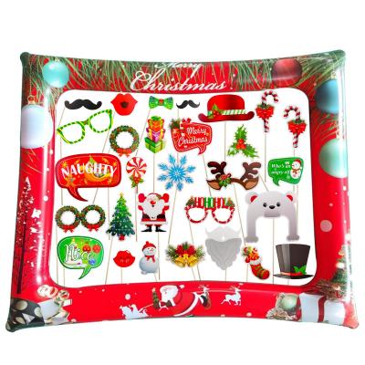 Kit Accessoires Photobooth de No�l 29 Pi�ces avec Cadre Photo Rouge