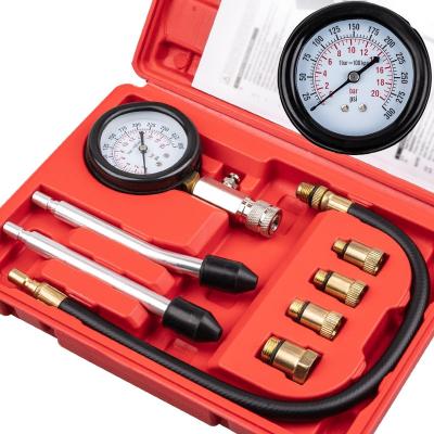 Clatoon 8pc Petrol Engine Cylinder Compression Tester Kit 0 300 PSI Gauge