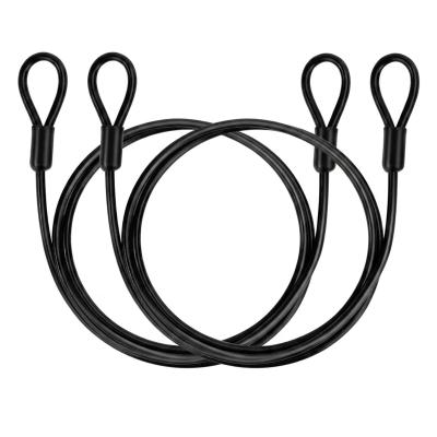 C�bles de S�curit� Lot de 2 � Boucles 1 m de Long 4 mm Noir