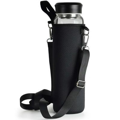 Noir Bouteilles d'Eau en Verre Transparent de 946 ml avec Couvercle en Acier